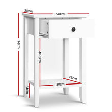 Load image into Gallery viewer, Bedside Tables Drawer Side Table Nightstand White Storage Cabinet White Shelf