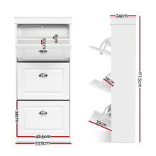 Load image into Gallery viewer, Shoe Cabinet Shoes Storage Rack White Organiser Shelf Cupboard 18 Pairs Drawer