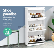 Load image into Gallery viewer, Shoe Cabinet Shoes Storage Rack White Organiser Shelf Cupboard 18 Pairs Drawer