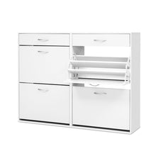 Load image into Gallery viewer, Artiss 36 Pairs Shoe Cabinet Rack Organisers Storage Shelf Drawer Cupboard White