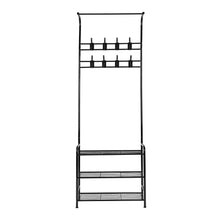 Load image into Gallery viewer, Artiss Clothes Rack Coat Stand Garment Portable Hanger Airer Organiser Shoe Storage Metal Black