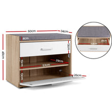 Load image into Gallery viewer, Artiss Shoe Cabinet Bench Shoes Storage Organiser Rack Fabric Seat Wooden Cupboard Up to 8 pairs