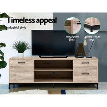Load image into Gallery viewer, Artiss TV Cabinet Entertainment Unit Stand Industrial Wooden Metal Frame 132cm Oak