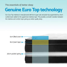 Load image into Gallery viewer, Giselle Bedding Single Size Mattress Bed COOL GEL Memory Foam Euro Top Pocket Spring 34cm