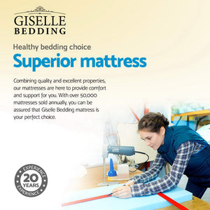 Giselle Bedding KING SINGLE Size Mattress Bed Pocket Spring Foam Bamboo 34CM