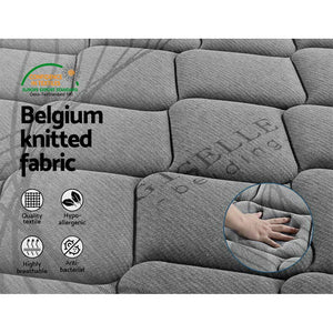 Giselle Bedding Double Size Mattress Bed Medium Firm Foam Pocket Spring 22cm Grey