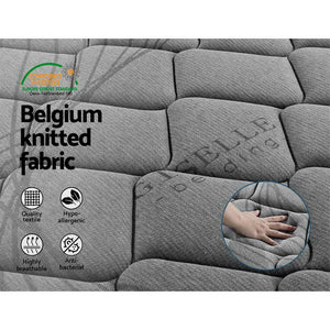 Giselle Bedding Queen Size Mattress Bed Medium Firm Foam Pocket Spring 22cm Grey