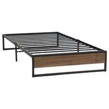 Load image into Gallery viewer, Metal Bed Frame Single Size Mattress Base Platform Foundation Wooden Black OSLO