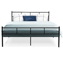 Load image into Gallery viewer, Metal Bed Frame Queen Size Platform Foundation Mattress Base SOL Black