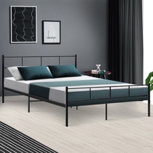 Load image into Gallery viewer, Metal Bed Frame Queen Size Platform Foundation Mattress Base SOL Black