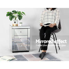 Load image into Gallery viewer, Artiss Mirrored Bedside table Drawers Furniture Mirror Glass Presia Silver