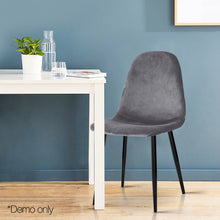 Load image into Gallery viewer, 4 X Artiss Dining Chairs Dark Grey
