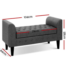 Load image into Gallery viewer, Artiss Fabric Storage Ottoman - Grey