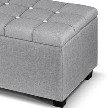 Load image into Gallery viewer, Artiss Blanket Box Storage Ottoman Fabric Foot Stool Grey