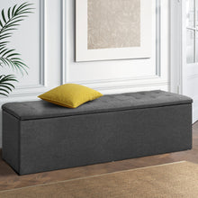 Load image into Gallery viewer, Artiss Storage Ottoman Blanket Box Grey LARGE Fabric Rest Chest Toy Foot Stool