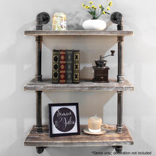 Load image into Gallery viewer, Artiss Industrial Shelves DIY Pipe Shelf Display Wall Floating Bookshelf Vintage 3 Tiers