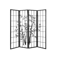 Load image into Gallery viewer, Artiss 4 Panel Room Divider Screen Privacy Dividers Pine Wood Stand Shoji Bamboo Black White
