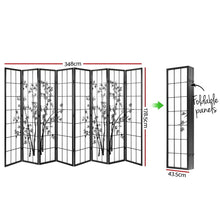 Load image into Gallery viewer, Artiss 8 Panel Room Divider Screen Privacy Dividers Pine Wood Stand Shoji Bamboo Black White