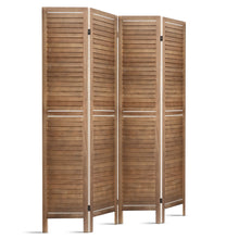 Load image into Gallery viewer, Artiss Room Divider Privacy Screen Foldable Partition Stand 4 Panel Brown