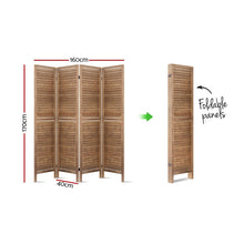 Load image into Gallery viewer, Artiss Room Divider Privacy Screen Foldable Partition Stand 4 Panel Brown