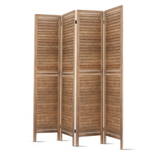 Load image into Gallery viewer, Artiss Room Divider Privacy Screen Foldable Partition Stand 4 Panel Brown