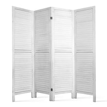 Load image into Gallery viewer, Artiss 4 Panel Foldable Wooden Room Divider - White