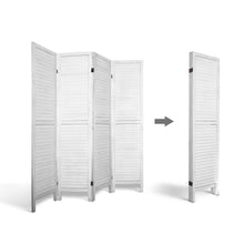 Load image into Gallery viewer, Artiss 4 Panel Foldable Wooden Room Divider - White