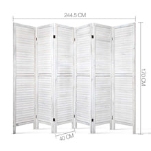 Load image into Gallery viewer, Artiss 6 Panel Room Divider Privacy Screen Foldable Wood Stand White