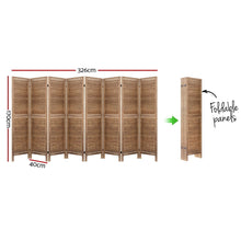 Load image into Gallery viewer, Artiss Room Divider Screen 8 Panel Privacy Wood Dividers Stand Bed Timber Brown