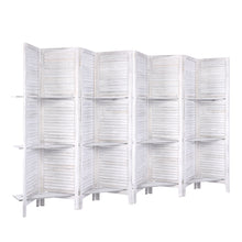 Load image into Gallery viewer, Artiss Room Divider Screen 8 Panel Privacy Foldable Dividers Timber Stand Shelf