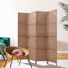 Load image into Gallery viewer, Artiss 4 Panel Room Divider Screen Privacy Rattan Timber Foldable Dividers Stand Hand Woven