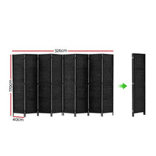 Load image into Gallery viewer, Artiss Room Divider 8 Panel Dividers Privacy Screen Rattan Wooden Stand Black