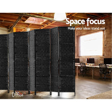 Load image into Gallery viewer, Artiss Room Divider 8 Panel Dividers Privacy Screen Rattan Wooden Stand Black