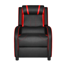 Load image into Gallery viewer, Artiss Recliner Chair Gaming Racing Armchair Lounge Sofa Chairs Leather Black