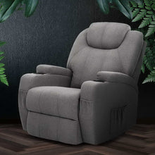 Load image into Gallery viewer, Artiss Recliner Chair Electric Massage Chairs Heated Lounge Sofa Fabric Grey