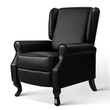 Load image into Gallery viewer, Artiss Recliner Chair Luxury Lounge Armchair Single Sofa Couch Leather Black