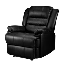 Load image into Gallery viewer, Artiss Recliner Chair Armchair Luxury Single Lounge Sofa Couch Leather Black