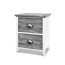 Load image into Gallery viewer, Artiss 2x Bedside Table Nightstands 2 Drawers Storage Cabinet Bedroom Side Grey