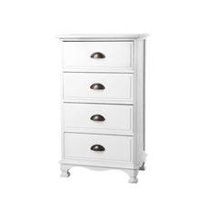 Load image into Gallery viewer, Artiss Vintage Bedside Table Chest 4 Drawers Storage Cabinet Nightstand White