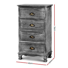 Load image into Gallery viewer, Artiss Bedside Tables Drawers Cabinet Vintage 4 Chest of Drawers Grey Nightstand