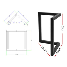 Load image into Gallery viewer, Artiss 2x Coffee Dining Table Legs 71x70CM Steel Industrial Vintage Bench Metal