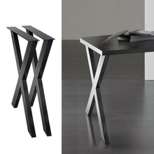 Load image into Gallery viewer, 2x Metal Legs Coffee Dining Table Steel Industrial Vintage Bench X Shape 710MM