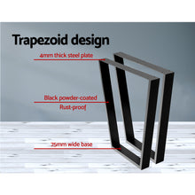 Load image into Gallery viewer, Artiss 2x Coffee Dining Table Legs 71x65/40CM Industrial Vintage Bench Metal Trapezoid