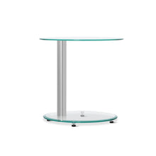 Load image into Gallery viewer, Artiss Side Coffee Table Bedside Furniture Oval Tempered Glass Top 2 Tier