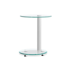 Load image into Gallery viewer, Artiss Side Coffee Table Bedside Furniture Oval Tempered Glass Top 2 Tier