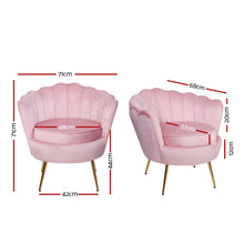 Load image into Gallery viewer, Artiss Armchair Lounge Chair Accent Armchairs Retro Single Sofa Velvet Pink