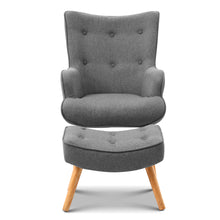Load image into Gallery viewer, Artiss Armchair and Ottoman - Grey