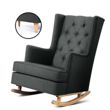 Load image into Gallery viewer, Artiss Rocking Armchair Feeding Chair Fabric Armchairs Lounge Recliner Charcoal