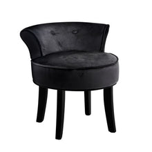 Load image into Gallery viewer, Artiss Velvet Vanity Stool Backrest Stools Dressing Table Chair Makeup Bedroom Black