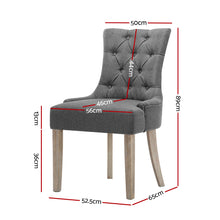 Load image into Gallery viewer, Artiss 2x Dining Chair CAYES French Provincial Chairs Wooden Fabric Retro Cafe